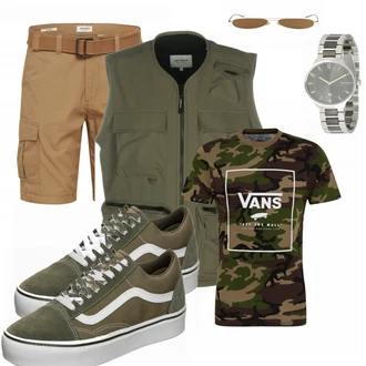 Outfit mit Weiß Sneaker Vans "Street Style Outfit"