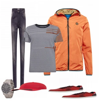 Outfit mit Rot Sneaker Bullboxer "Street Style Outfit"