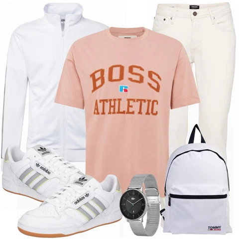 Frühlings Outfits Beige/Rosa/Blau Unkategorisiert Boss kombinieren