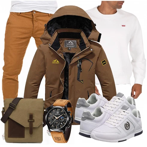 Rot Winter Parka/Regenjacke TACVASEN kombinieren