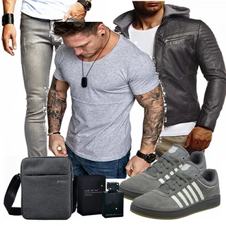 Outfit mit Grau Trachtenmode K-SWISS "Street Style Outfit"