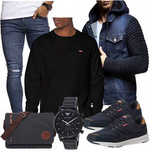 Blau Winter Parka Leif Nelson kombinieren