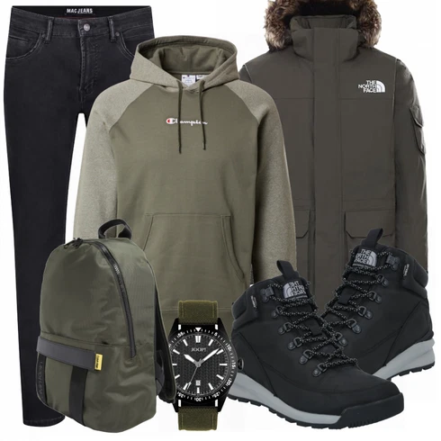 Blau Stiefel The North Face kombinieren