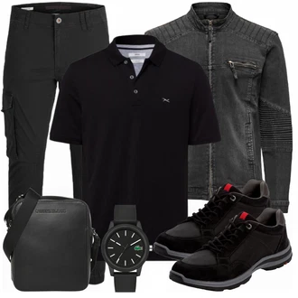 Outfit mit Schwarz Sneaker/Leder Sneaker Lloyd "Street Style Outfit"
