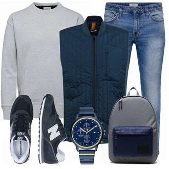 Outfit mit Blau Sneaker/Leder Sneaker New Balance "Street Style Outfit"