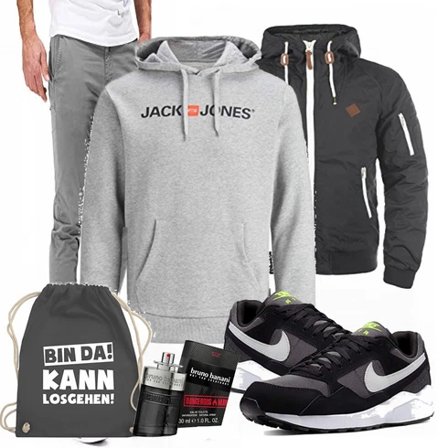 Grau Hose DSTROYED kombinieren