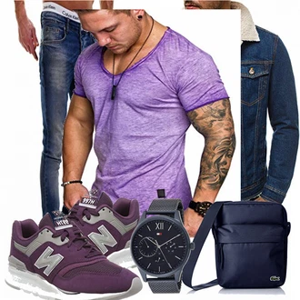 Outfit mit Lila Sneaker New Balance "Street Style Outfit"