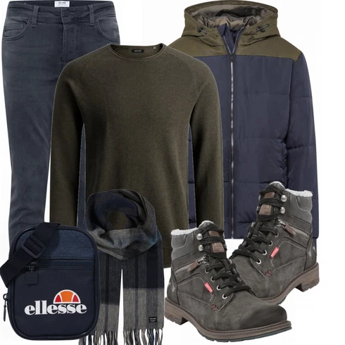 Schwarz Schal Jack & Jones kombinieren