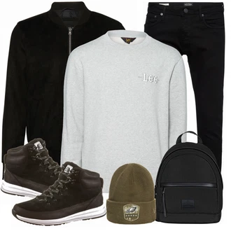 Outfit mit Schwarz Stiefel The North Face "Street Style Outfit"