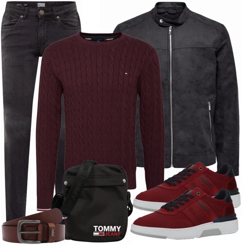 Schwarz Lederjacke Only & Sons kombinieren