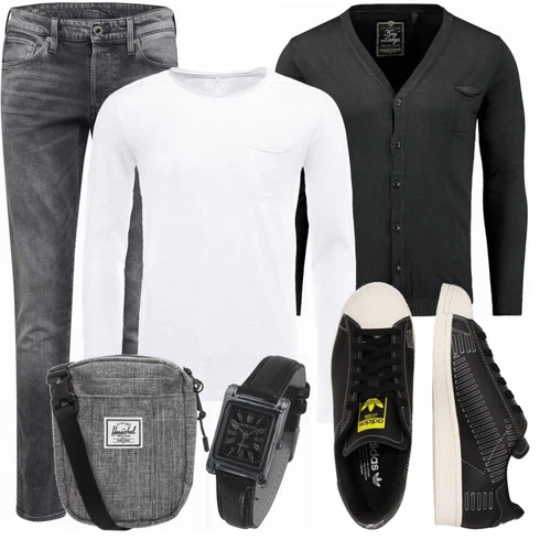 Schwarz Strickjacke Key Largo kombinieren