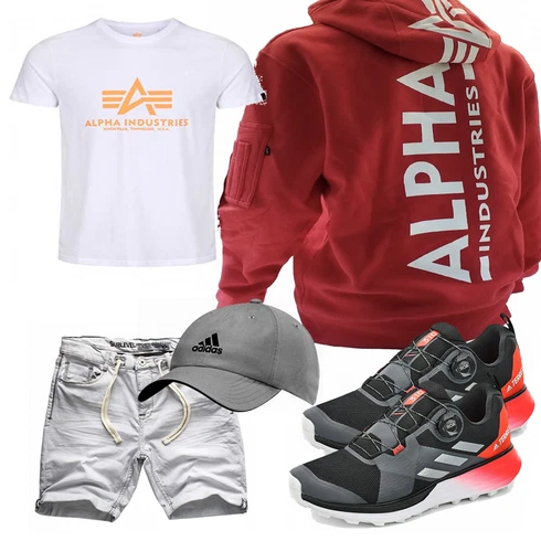 Rot Top/Hemd Alpha Industries kombinieren