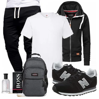 Outfit mit Weiß T-Shirt Fruit Of The Loom "Street Style Outfit"