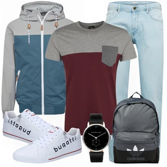 Outfit mit Grau/Blau EDC by Esprit "Street Style Outfit"