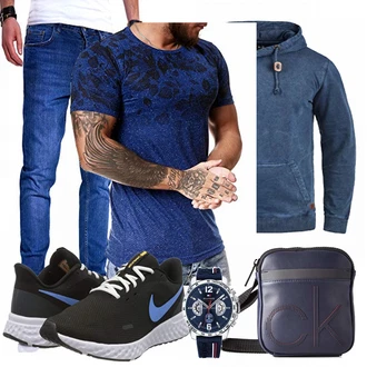 Outfit mit Blau Sneaker Nike "Street Style Outfit"