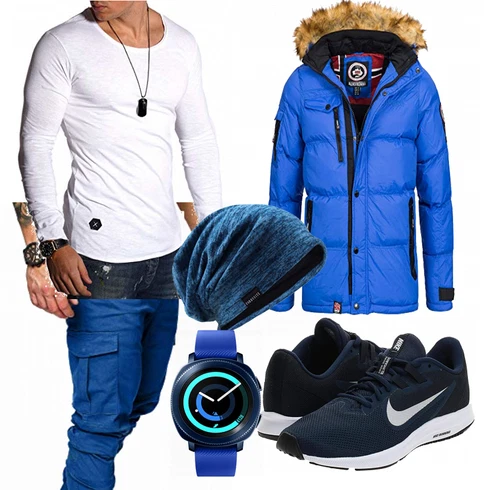 Blau Hut/Winter Parka VECRY kombinieren