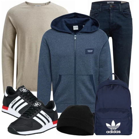 Blau Rucksack Adidas Originals kombinieren
