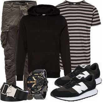 Outfit mit Schwarz Sneaker/Leder Sneaker New Balance "Street Style Outfit"