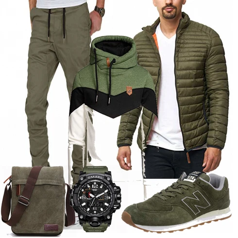Blau/Grün Winter Parka Indicode Jeans kombinieren