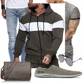 Outfit mit Grau Schuh Sneaker Under Armour "Street Style"
