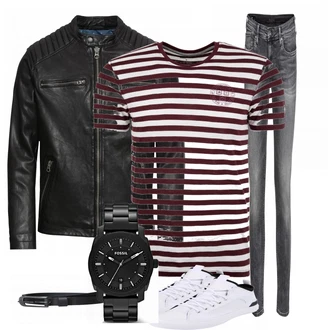 Party Outfits mit Weiß Sneaker Converse "Streifen"