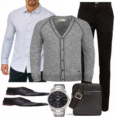 Grau Casual Hemd Indicode Jeans kombinieren