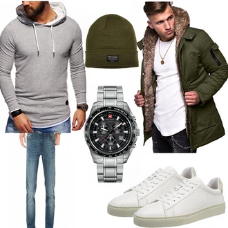 Outfit mit Grau GANT "Stricko"