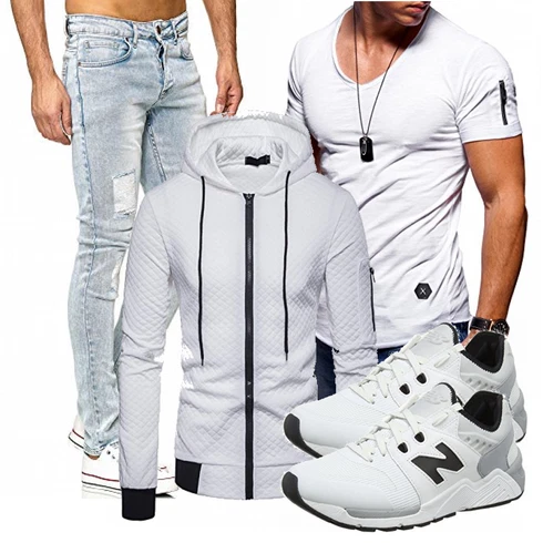 T-Shirt Ombre-eight kombinieren mit Grau Trachtenmode New Balance