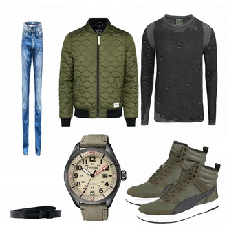 Outfit mit Schwarz Gürtel Diesel "SundayMood"