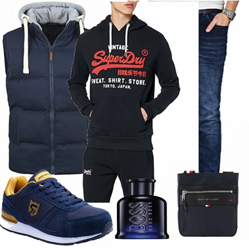 Blau Trachtenmode Tommy Hilfiger kombinieren mit Blau Stiefel LARNMERN