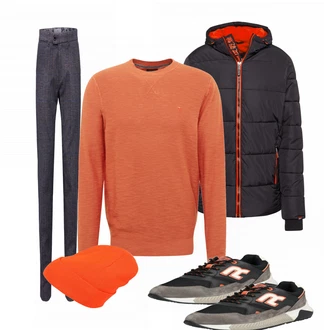 Outfit mit Schwarz Sneaker Replay "Superdry"