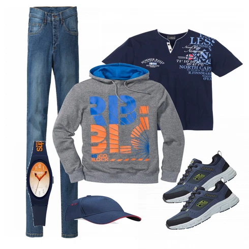 Blau Hut Beechfield kombinieren mit Gürtel