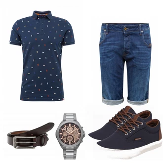 Sommer Outfits mit Schwarz/Weiß Sneaker Jack & Jones "Superdry Shirt"