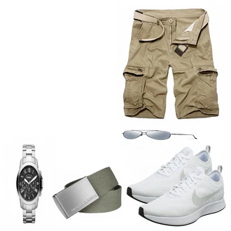 Outfit mit Grün Schuh "Swaran"