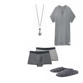 Outfit mit Grau Hausschuh Tchibo "Sweathose"
