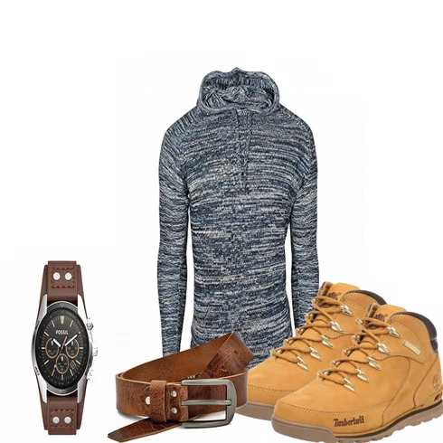 Braun Schuh Timberland kombinieren mit Grau Hose !Solid