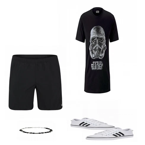 Schwarz Schmuck Royal-Ego kombinieren mit Schwarz Casual T-Shirt Tchibo