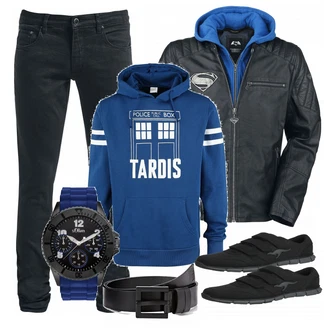 Outfit mit Blau Schuh Sneaker Kangaroos "TARDIS"