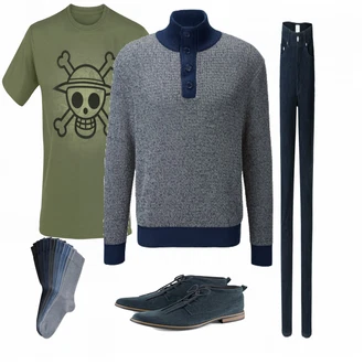 Outfit mit Grau Strickjacke Tchibo "Tchibo Blue"