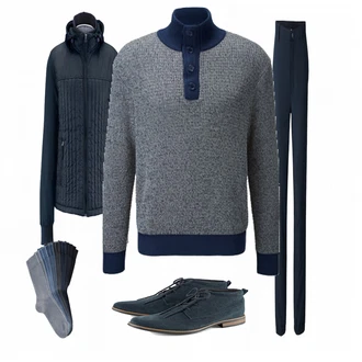 Outfit mit Grau Strickjacke Tchibo "Tchibo Blue"