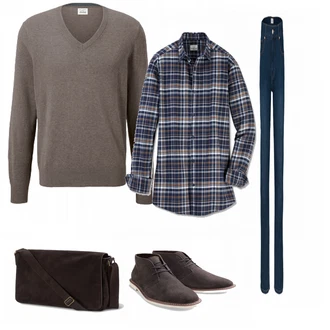 Outfit mit Grau Strickjacke Tchibo "Tchibo Braun"