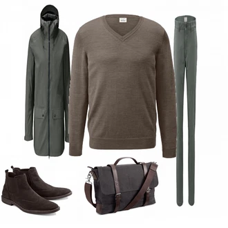 Outfit mit Grau Strickjacke Tchibo "Tchibo Casual"