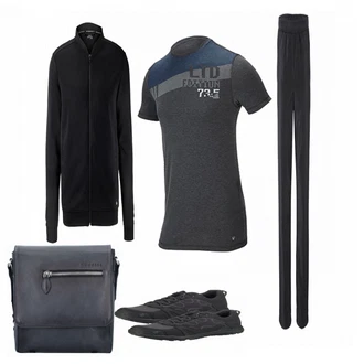 Outfit mit Grau Sportschuh Jack Wolfskin "Tchibo Casual"