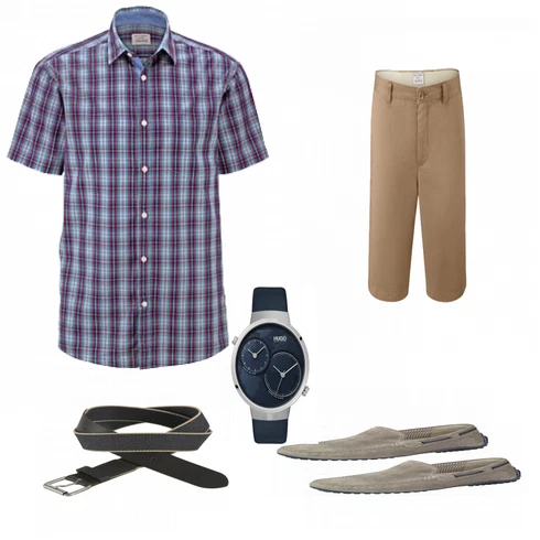 Blau Halbschuh Sioux kombinieren mit Blau Gürtel Timberland
