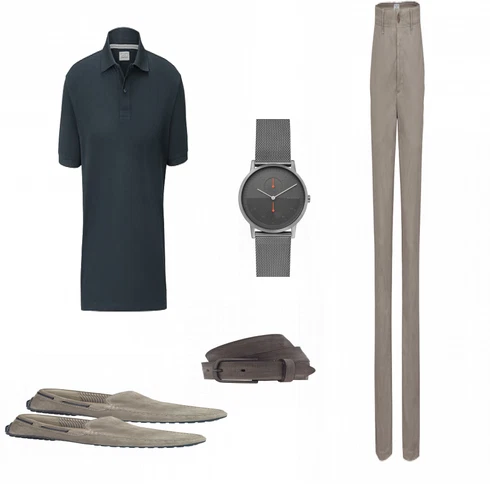 Blau Halbschuh Sioux kombinieren mit Grau Gürtel Vanzetti