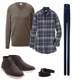 Outfit mit Grau Strickjacke Tchibo "Tchibo Comfort"
