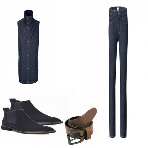 Blau Schuh Stiefel Ecco kombinieren