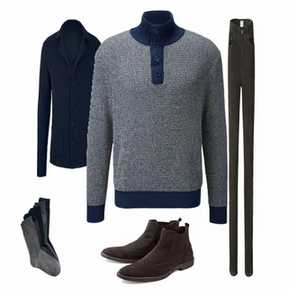Outfit mit Grau Strickjacke Tchibo "Tchibo Dark"