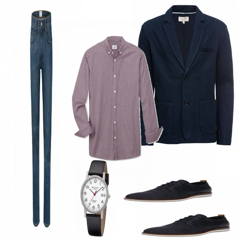 Grau/Lila Casual Hemd Tchibo kombinieren