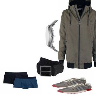 Outfit mit Braun Sneaker Levi's "Tchibo Man"